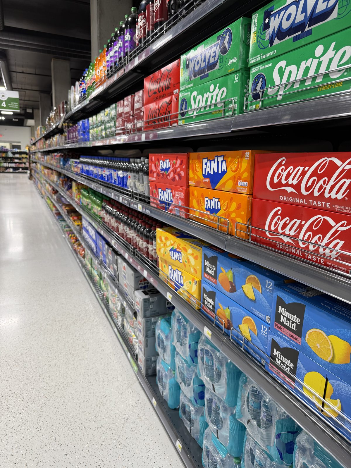 Snacks and drinks aisle