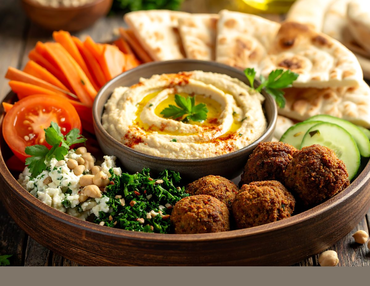 Mezze, fresh salads, dips, and vegetable sides