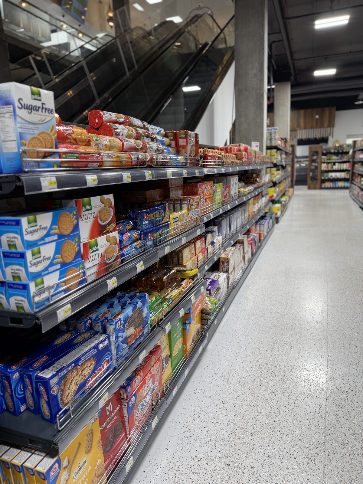 Imported and specialty foods aisle